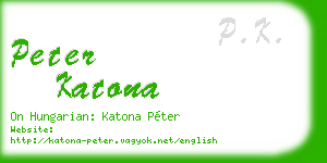 peter katona business card